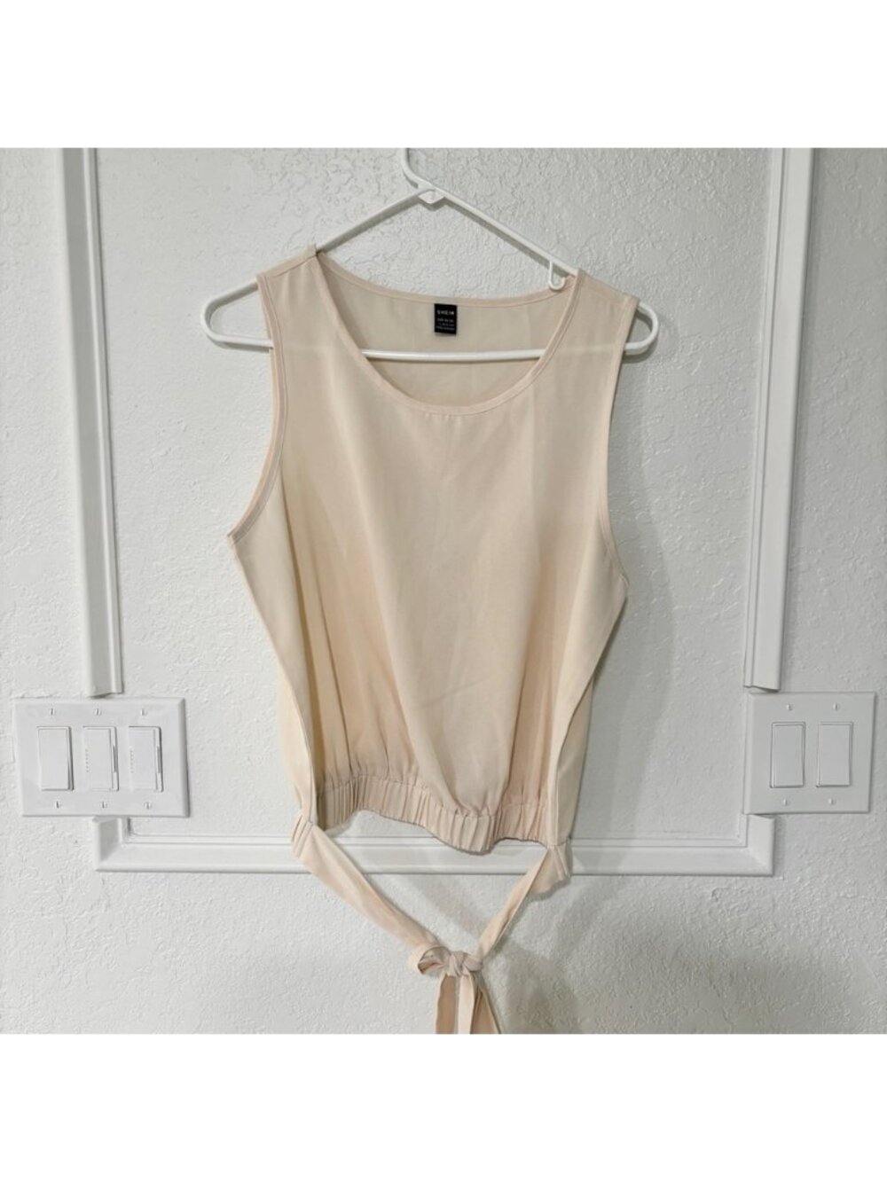 SHEIN Cream Tie-Waist Blouse